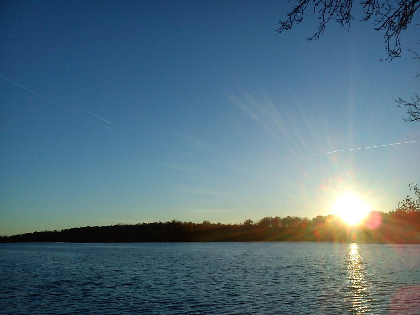 coucher de soleil sur les dombes