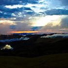 Coucher de soleil sur les massifs vosgiens