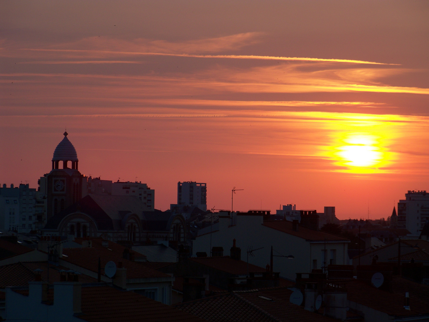 coucher de soleil sur les Sables d'Olonne