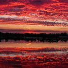 Coucher de soleil sur les salines .