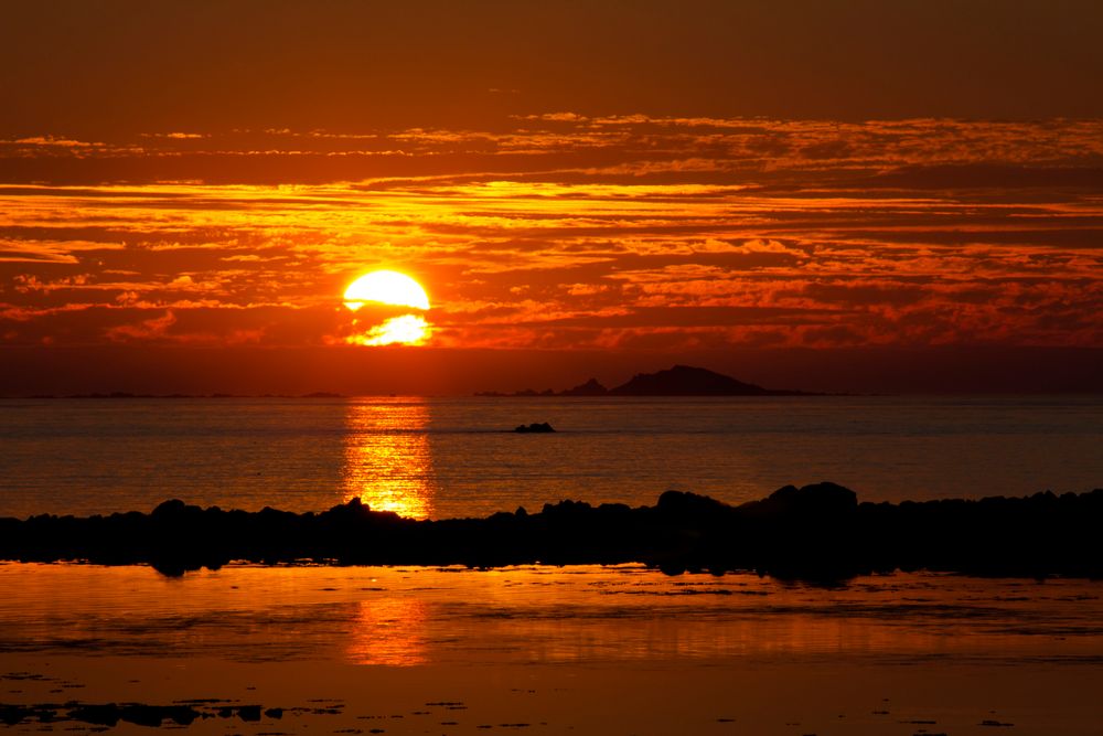 Coucher de soleil sur les sept îles