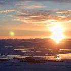 coucher de soleil sur l'ocean antarctique