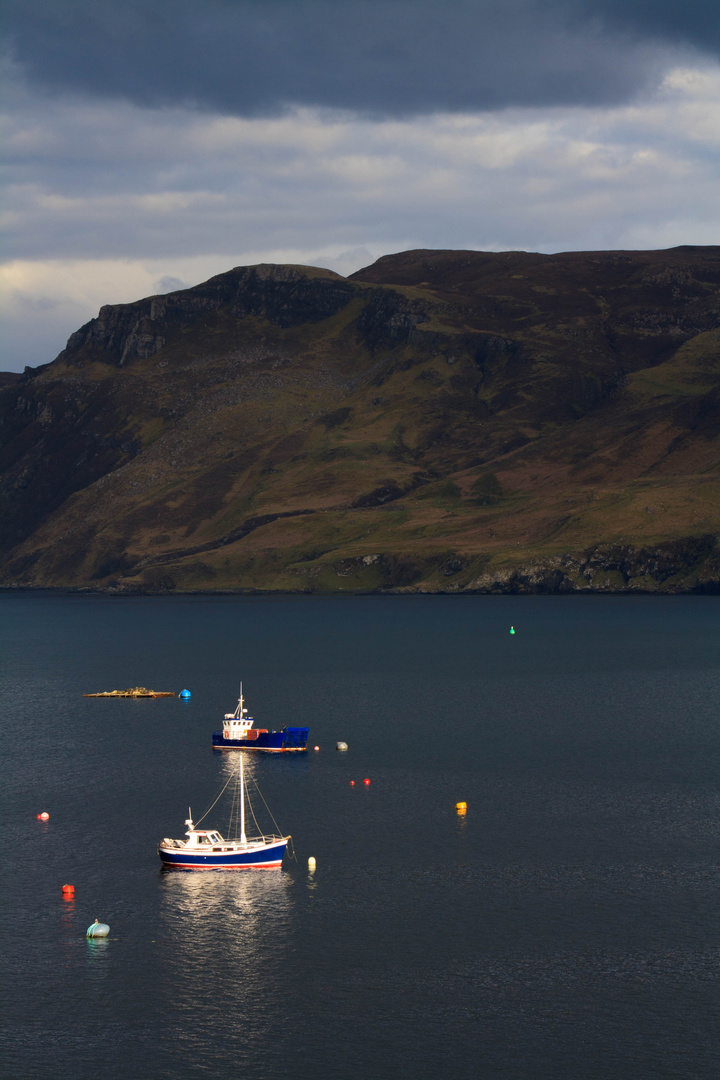 Coucher de soleil sur Portree (Île de Skye, Highlands, Ecosse)