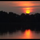 Coucher de Soleil sur un lac de Mazurie, Pologne