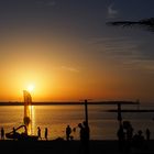 Coucher de soleil sur une plage de Dubaï