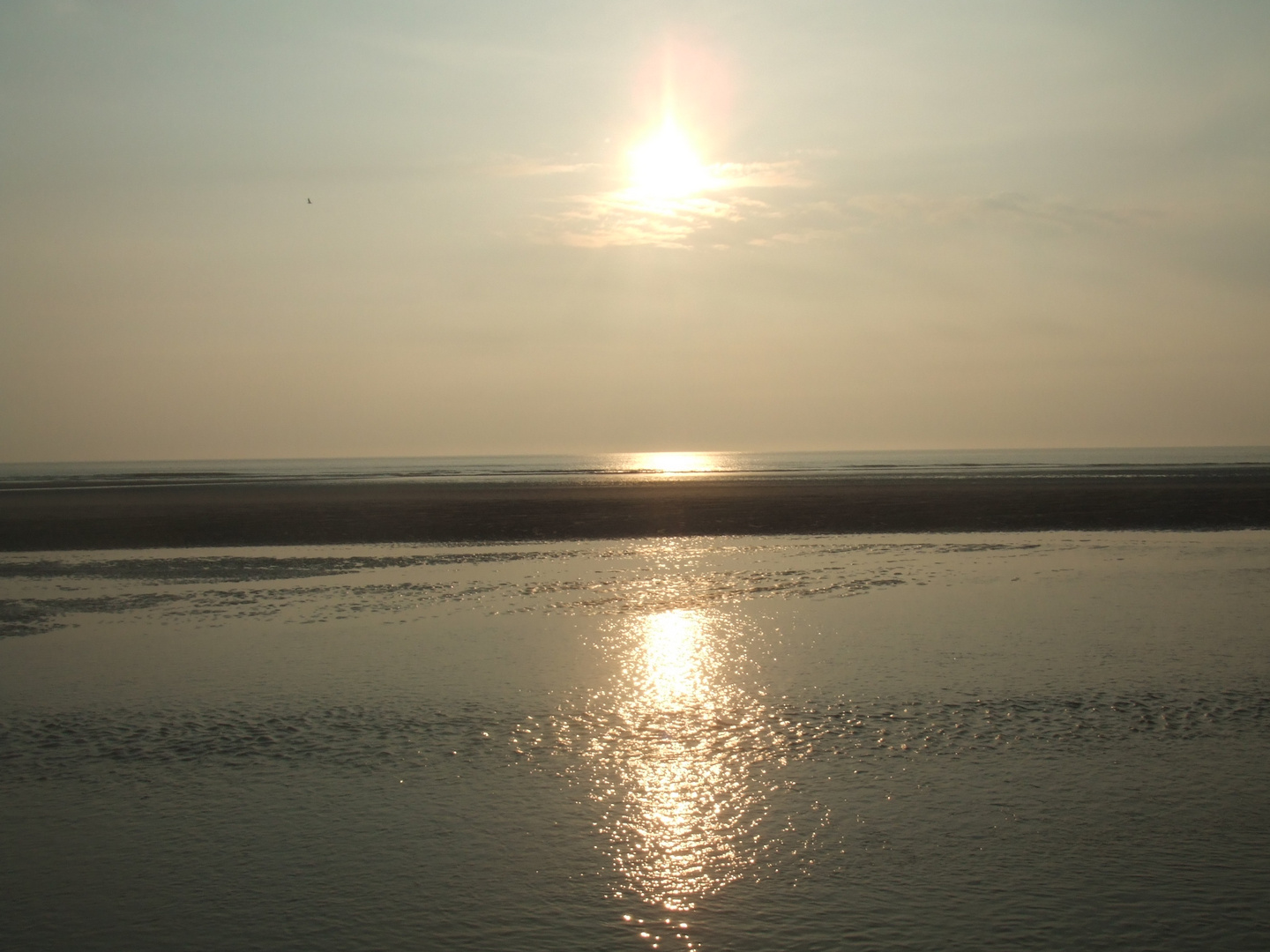 Coucher de soleil sur une plage du Nord.