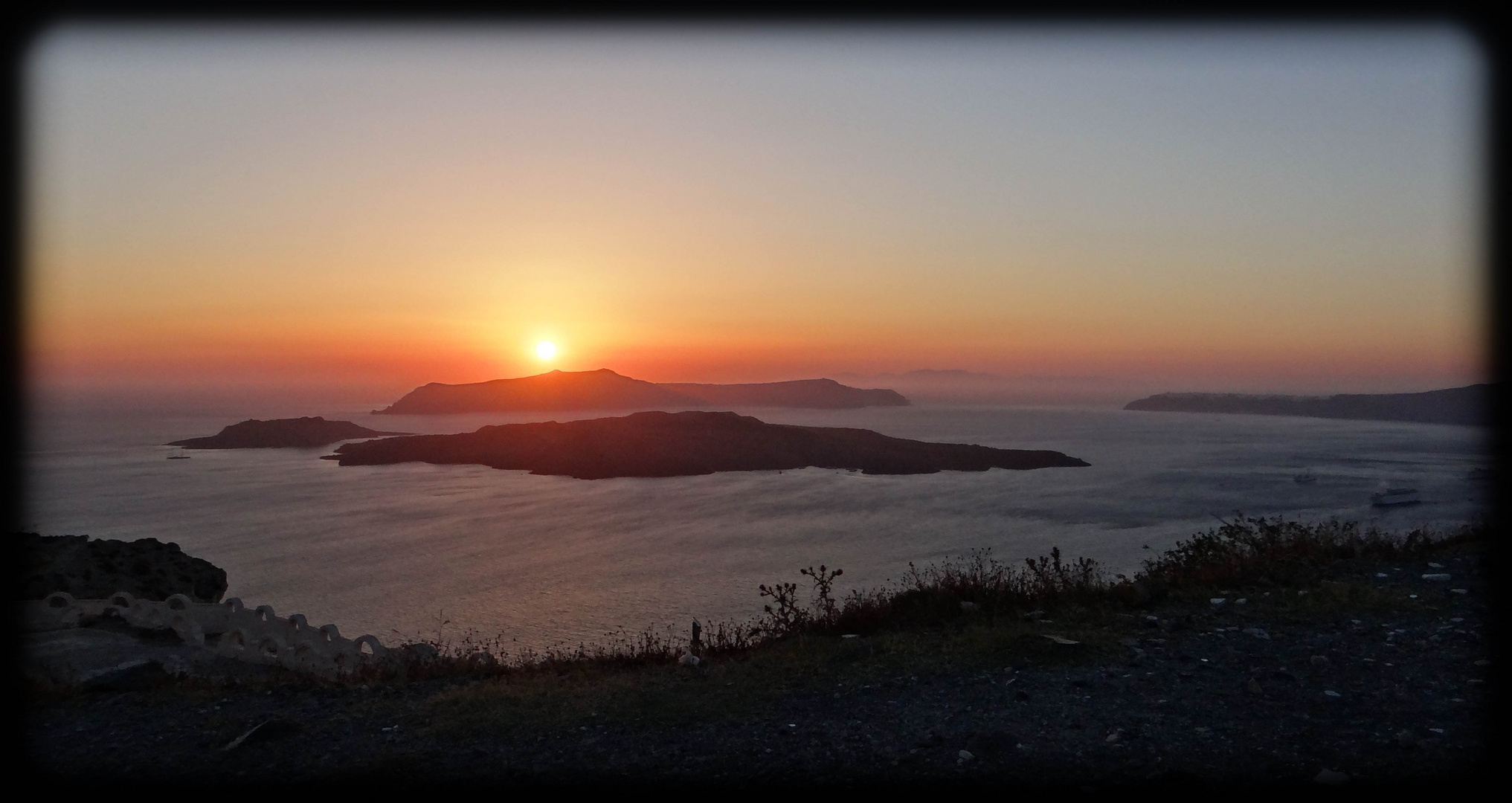 Coucher de soleil sur volcan