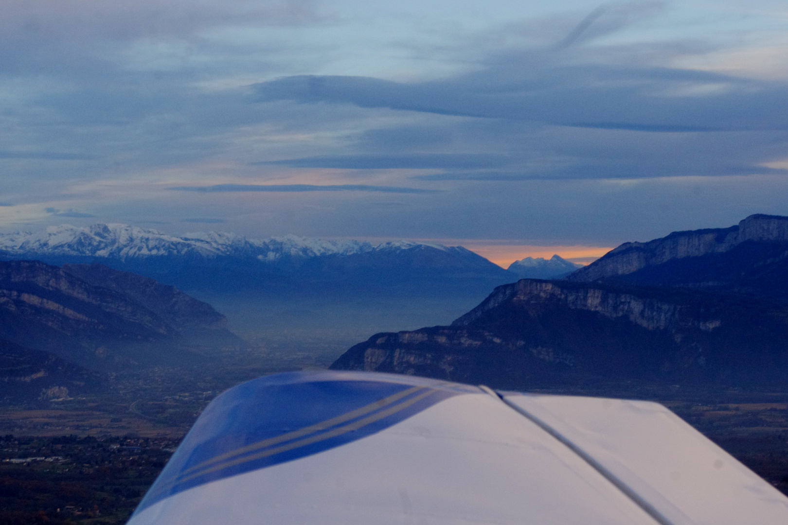 coucher de soleil vers Grenoble