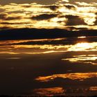 Coucher de soleil vu de mon jardin  -- Sonnenuntergang von meinem Garten aus.