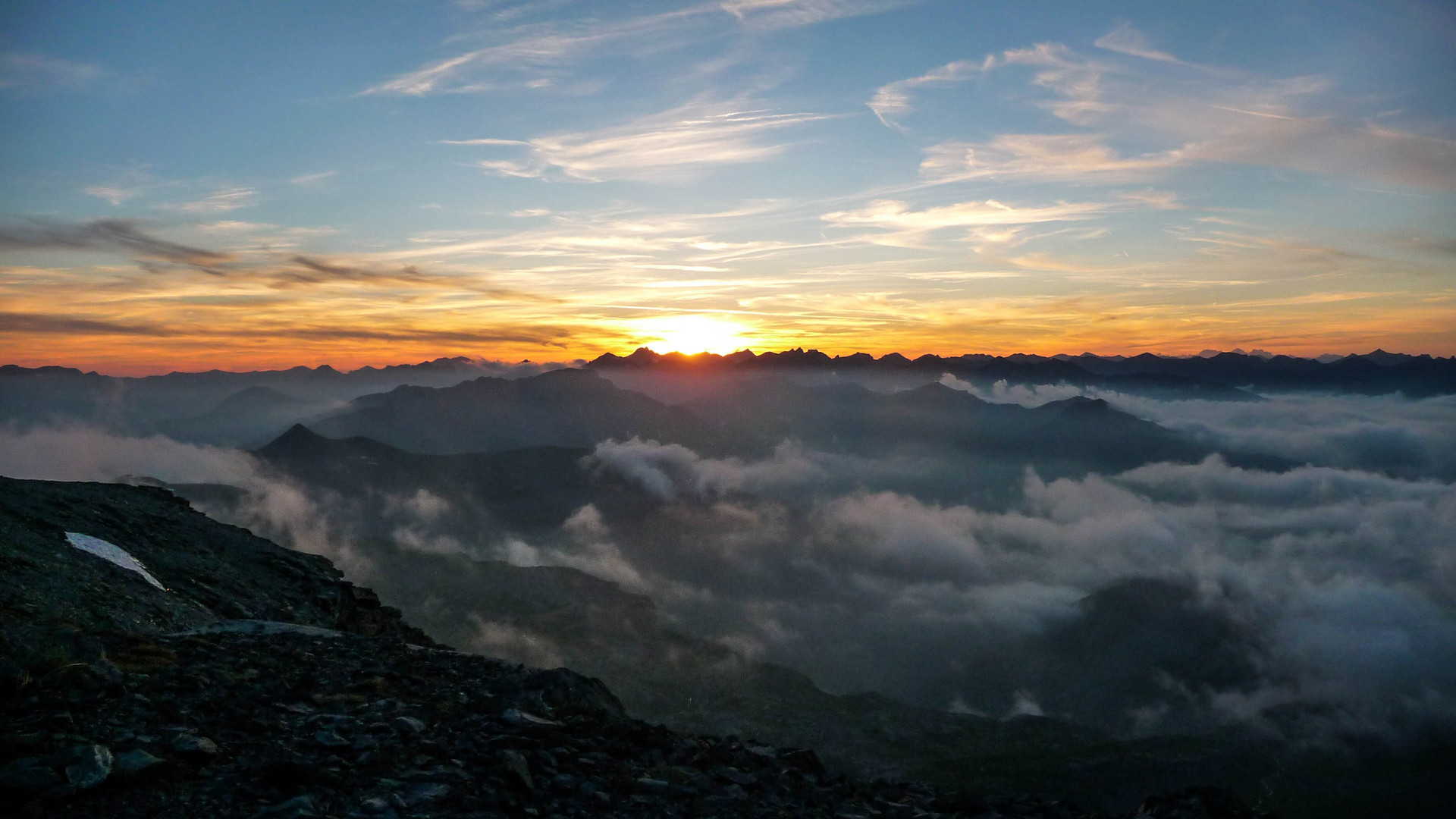 Coucher de soliel sur les cretes