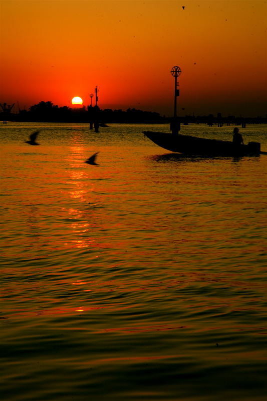 coucher d'soleil à la pointe de Venise