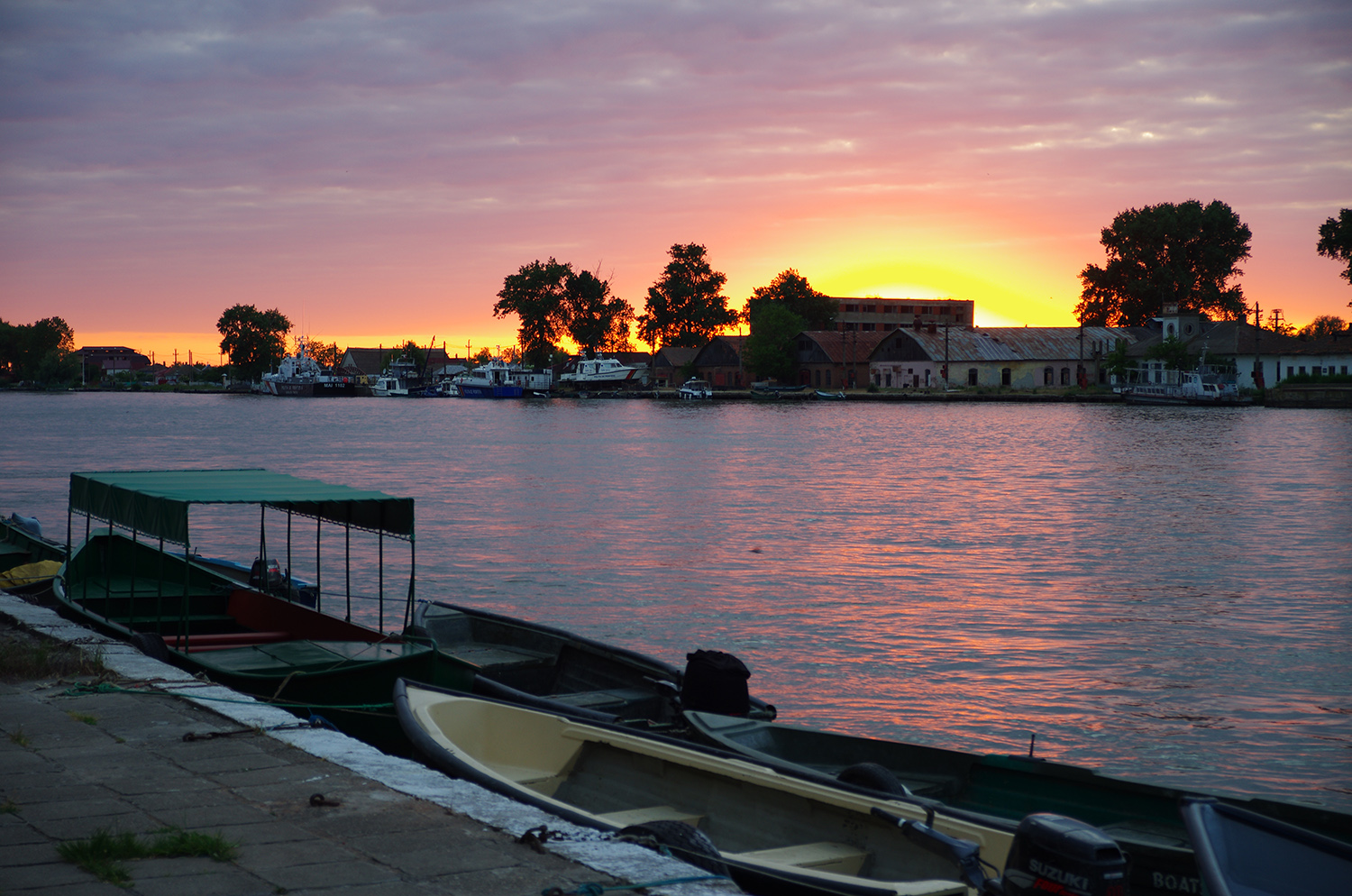 Coucher du soleil à Sulina