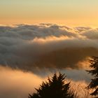 Coucher du soleil sur les nuages