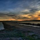 Coucher du soleil sur les salins