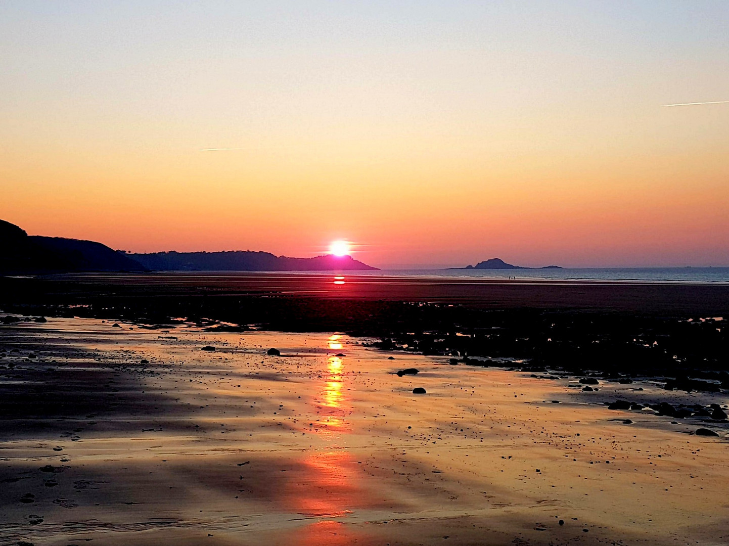 coucher soleil,  plage de carroual, Bretagne  