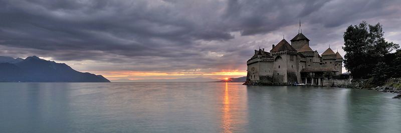 Coucher sur Chillon