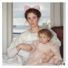 Countess Morel d'Arleux mit Sohn