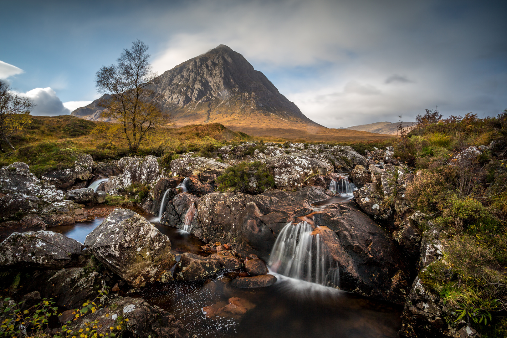 Coupall falls und Buachaille Etive Moor