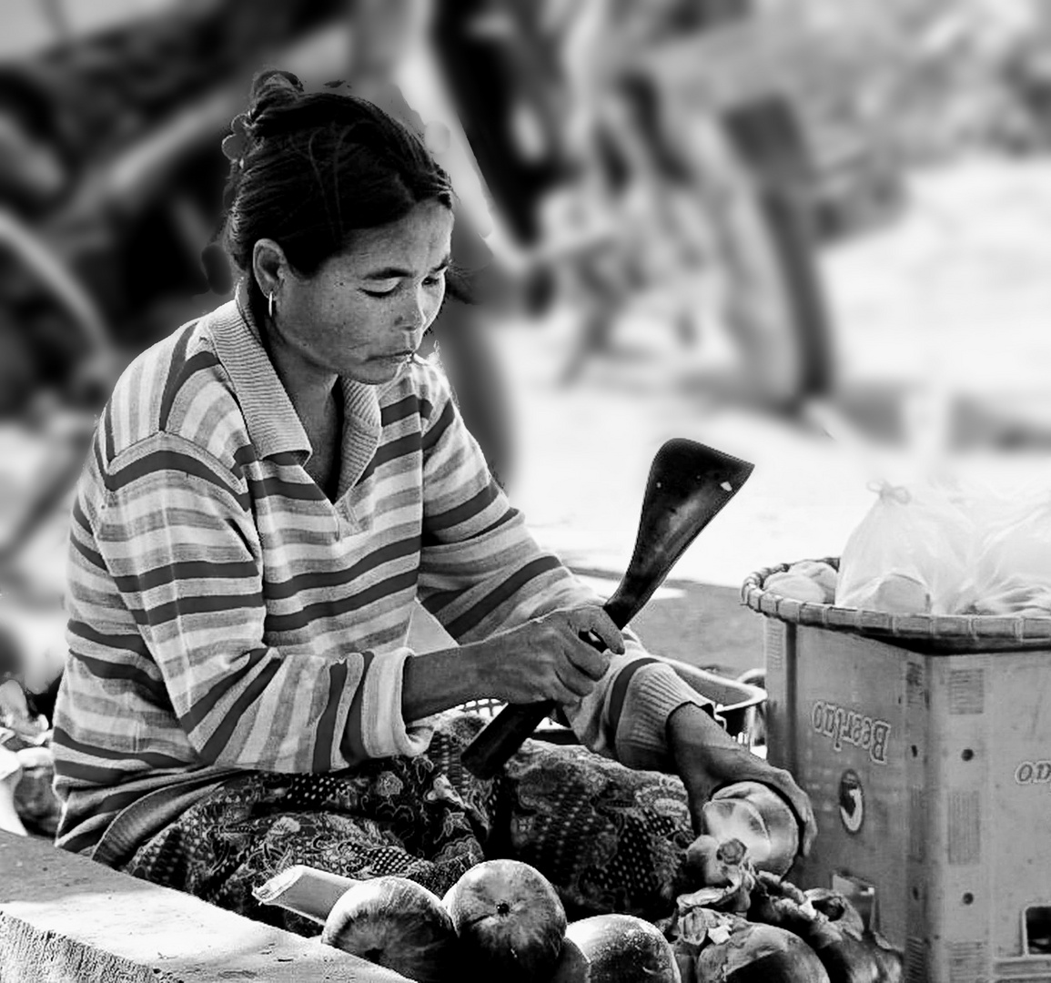 Coupeuse de noix de coco à la machette !