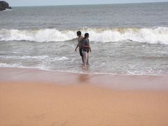 Couple against the waves