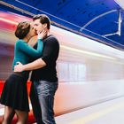 Couple at the train station