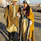 couple costumé sur le quai de la Schiavoni