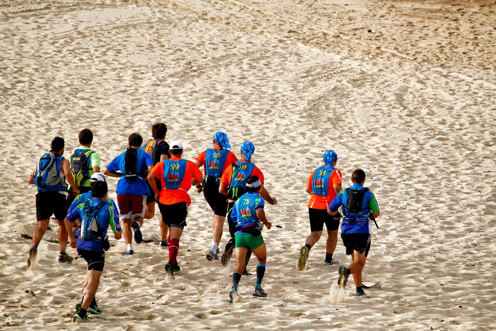 courir sur le sable !