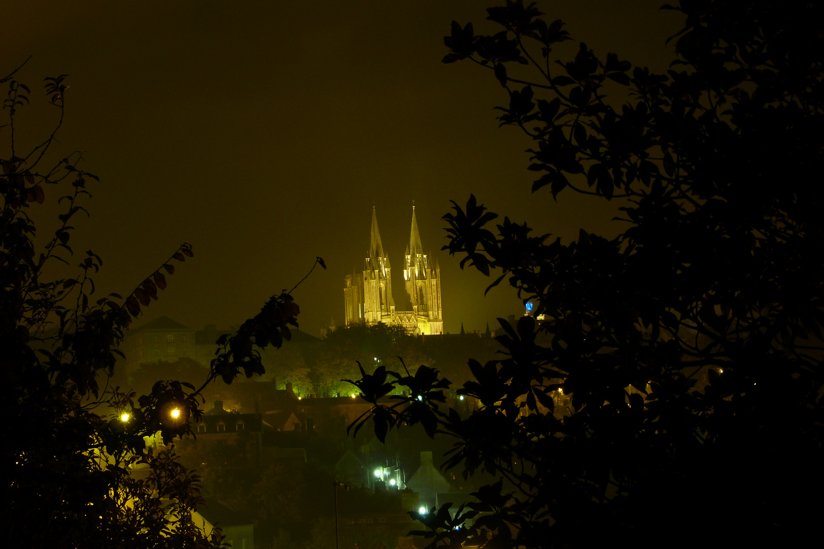 Coutance by night