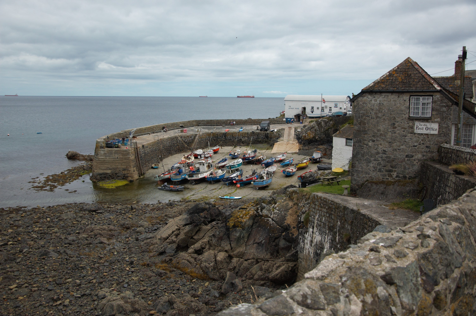 Coverack Harbour at low tide