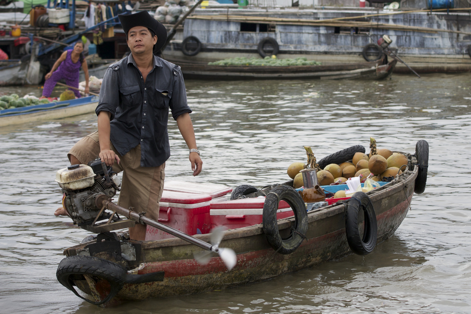 Cowboy auf dem Boot