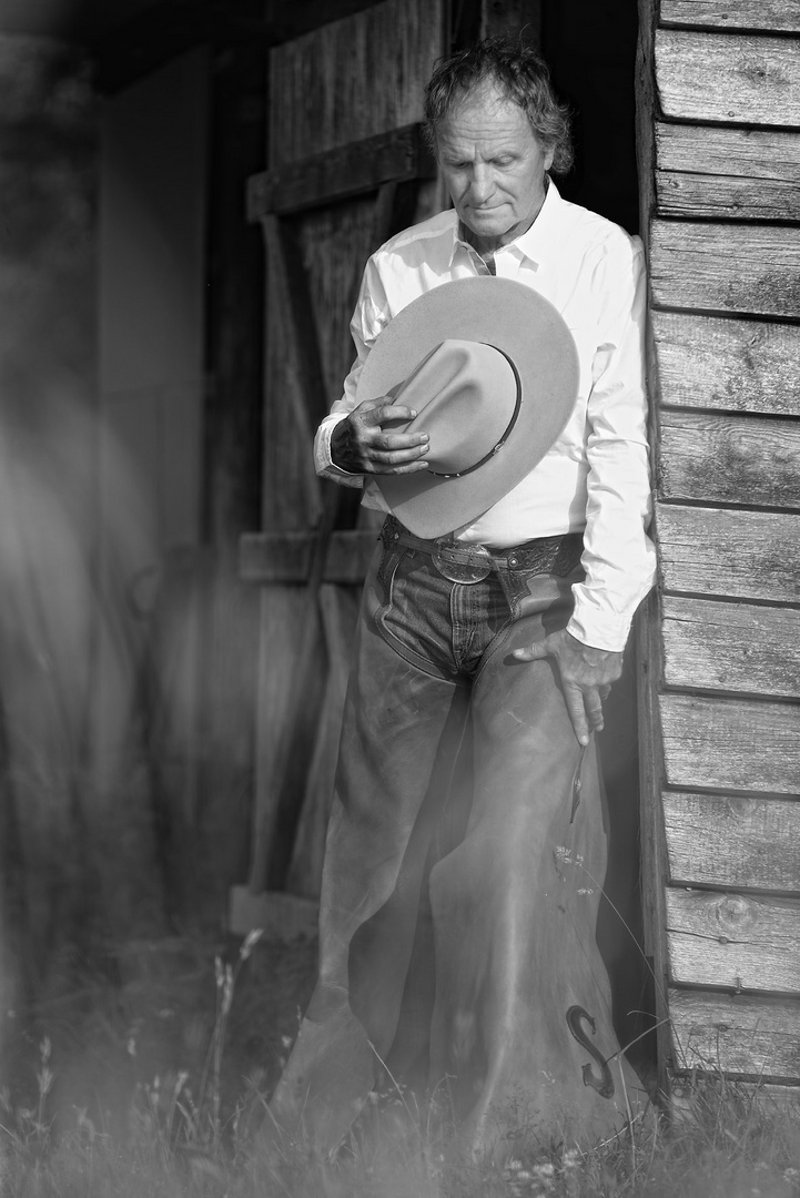 Cowboy während Verschnaufpause