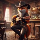 Cowboyfuchs im Saloon