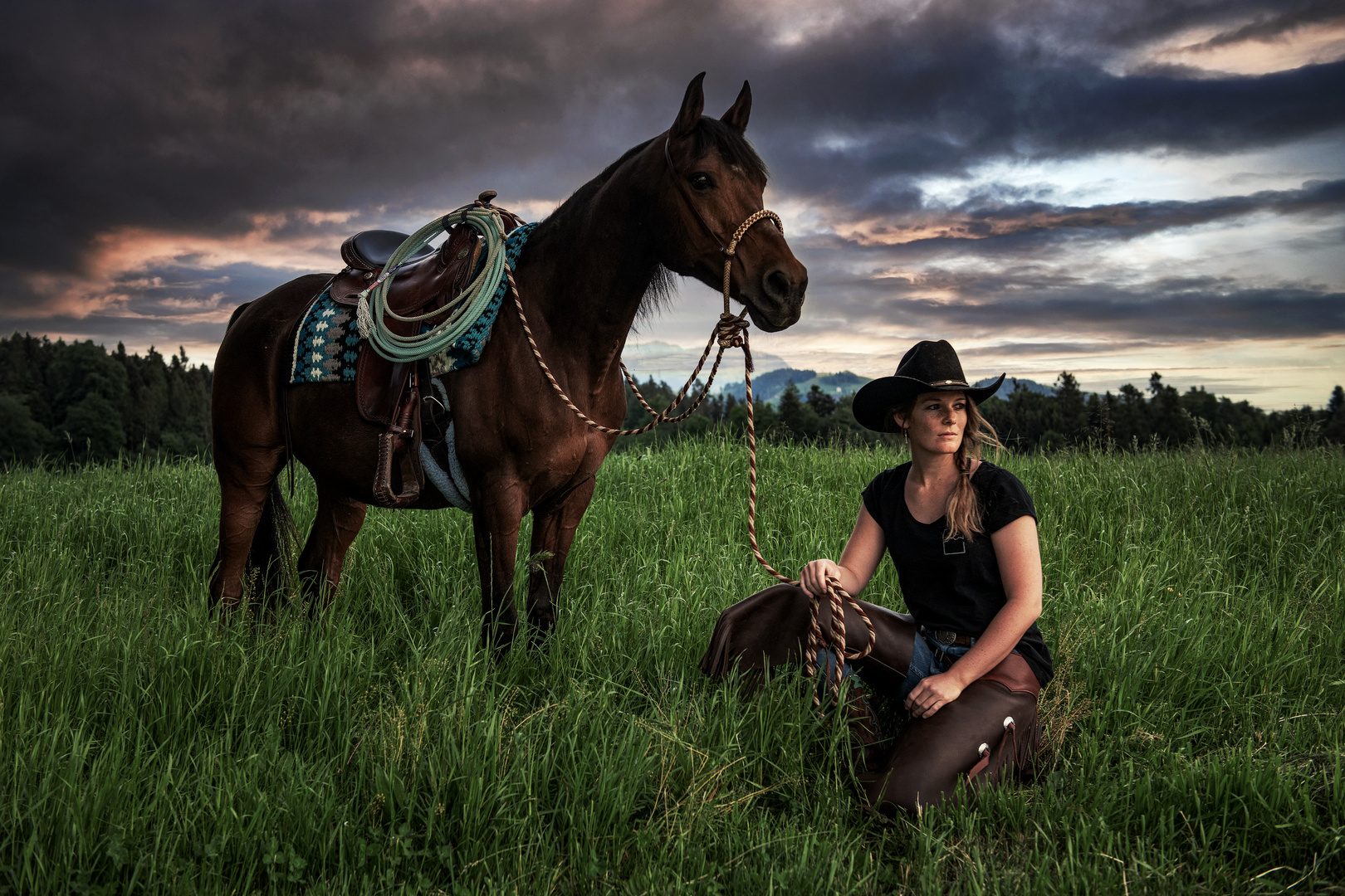 Cowgirl with Kentucky