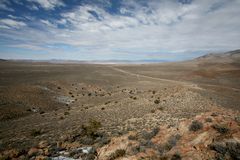 Coyote Summit, View down to Rachel NV