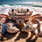 Crab on the beach (KI-Bild erzeugt mit DALL·E 3)