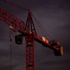 Crane in stormy sky
