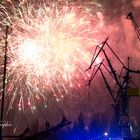 Cranes meet fireworks