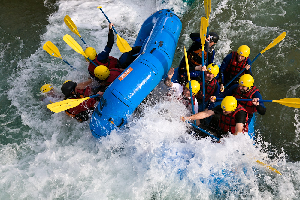 Crash beim Rafting