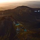 Crater lakes near Mt-Ngauruhoe in Sunset