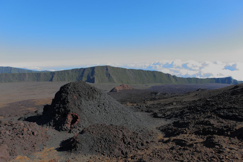 crater of the Piton de la Fournaise in La Réunion