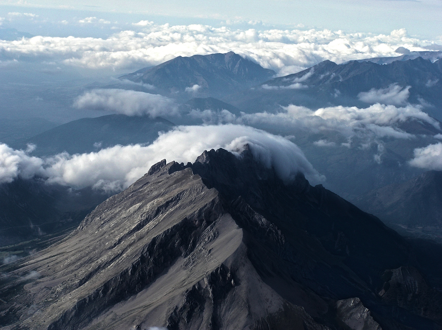 Crawling clouds over the mountains