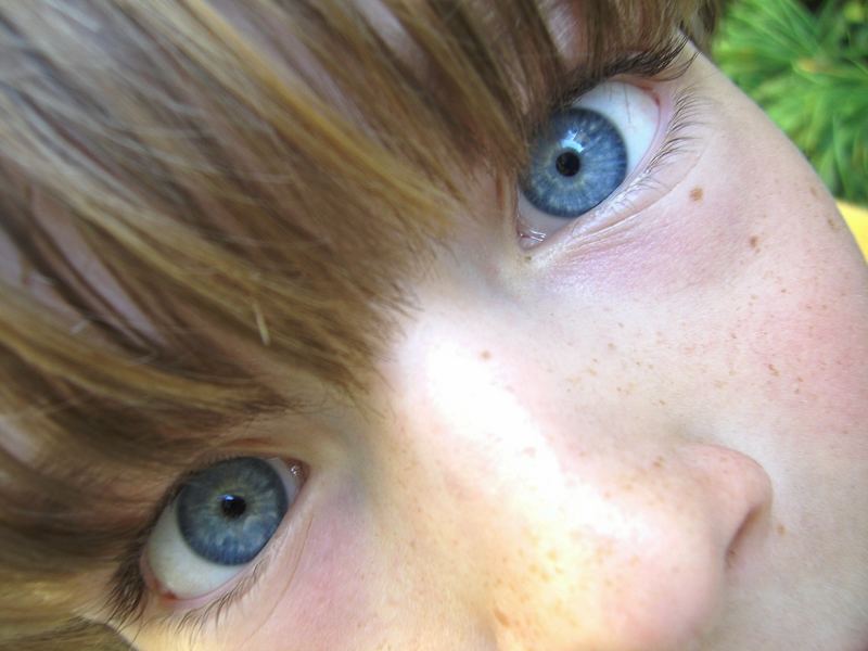 crazy blue eyes close up