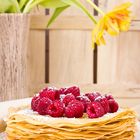 Crepes with fresh raspberries (France)