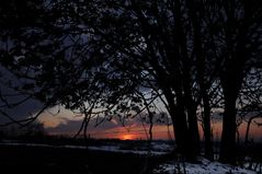 Crepuscolo sulla nevicata romana