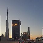 Crépuscule sur le centre de Dubaï
