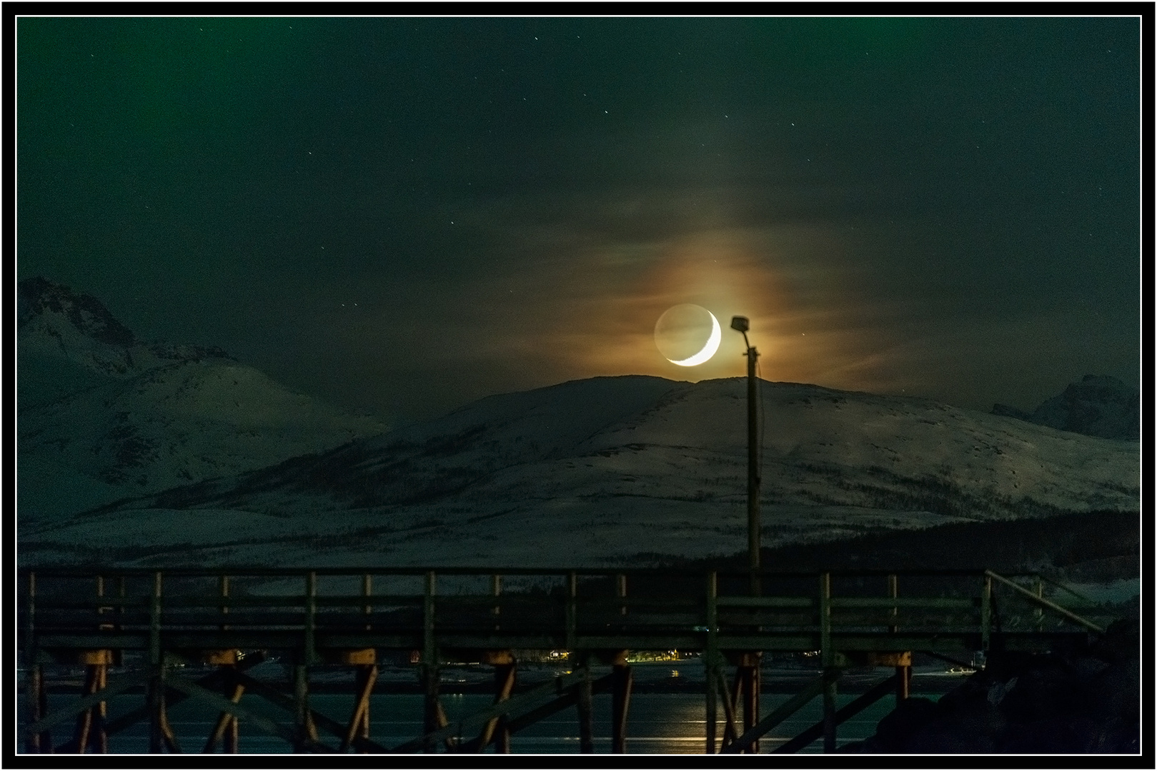 ~ crescent moon above mountain top ~