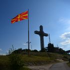 Cross on the Vodno with the Macedonia flag