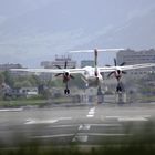 Crosswind -Landing attempt canceled - Airport Innsbruck - INN Lowi 26 4 2019