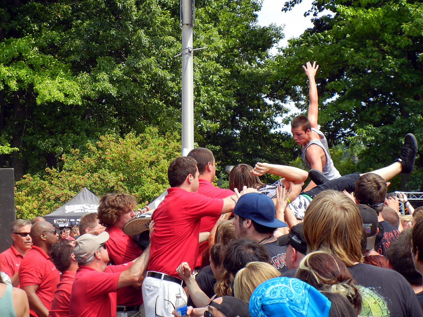 Crowdsurfers at Rockstar Mayhem Festival 2012 DTE Detroit