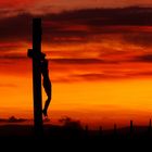 crucifix on a country road in silesia